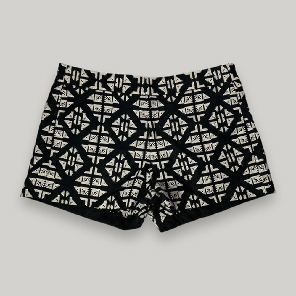 Lucky Brand Linen Blend Boho Southwestern Textured Shorts Size 4 - "Ornella"
